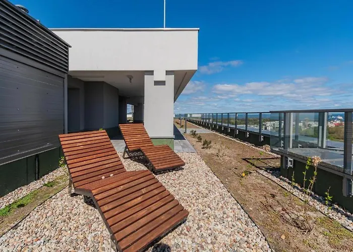 アパート Family & Business Sauna Baltic Horizon No 2 Premium - 3 Bedroom With Private Sauna, Jacuzzi, Rooftop Gym & Panoramic Terrace, Balcony, Underground Garage